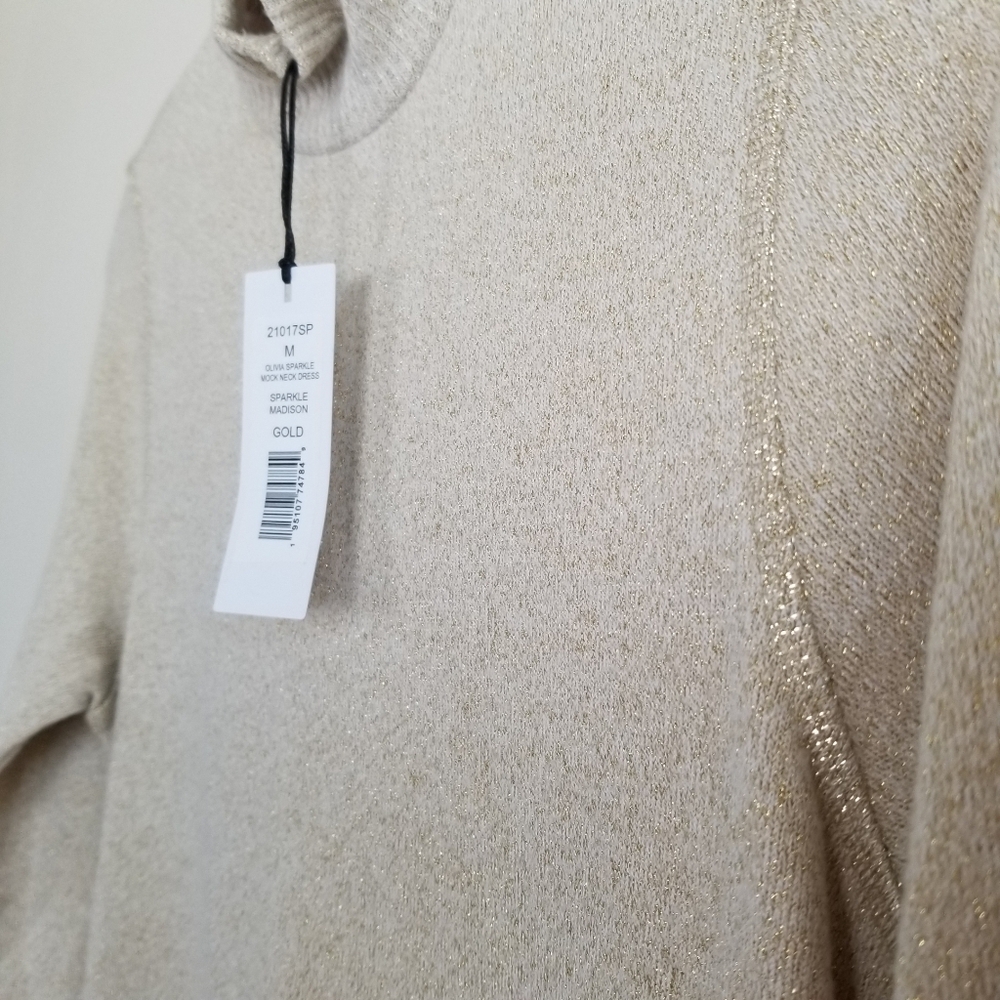 Michael Stars Olivia Sparkle Mock Neck Dress Medium NWT - Picture 5 of 6